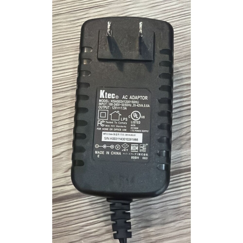 Ktec KSAS0241200200HU AC/DC Power Adapter 12V 2A OEM Wall Charger